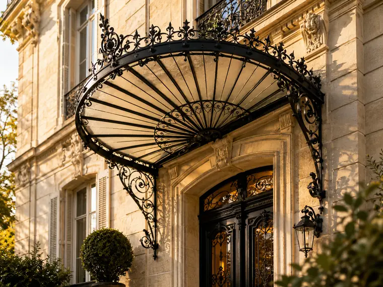 Fan canopy “1900” in made-to-measure wrought iron
